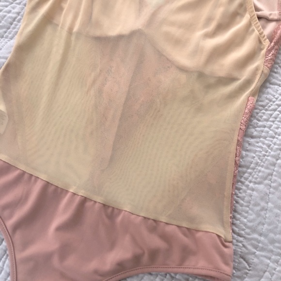 SOLD! Lace mesh nude and mauve bodysuit! - Picture 4 of 4